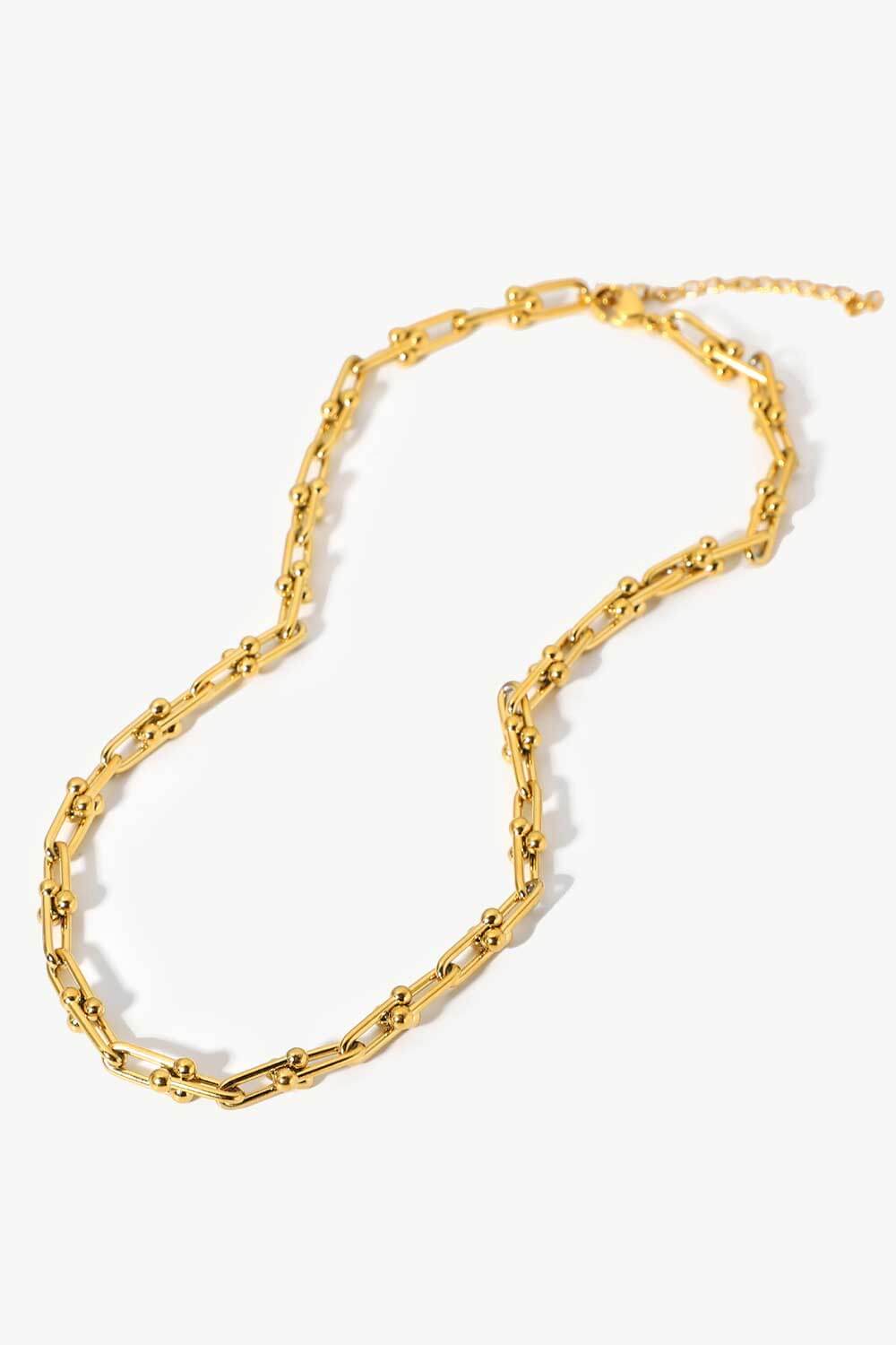 18K Stainless Steel U - Shape Chain Necklace - Admiresty