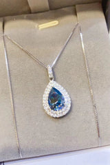 2 Carat Moissanite Teardrop Pendant Necklace - Admiresty