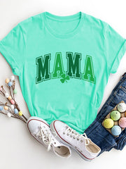 MAMA Round Neck Short Sleeve T-Shirt