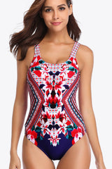 Floral Backless One-Piece Swimsuit