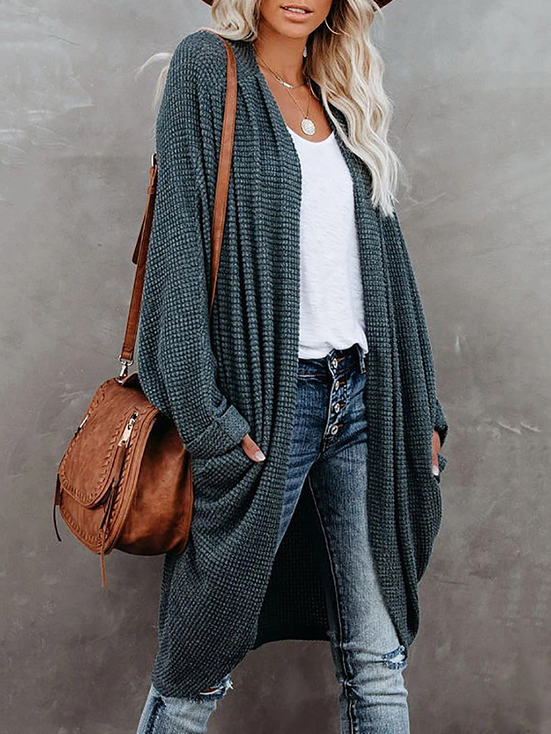 Open Front Long Sleeve Cardigan