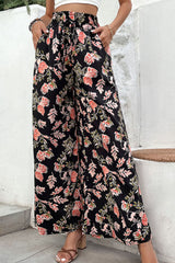 Floral Pull-On Wide Leg Pants