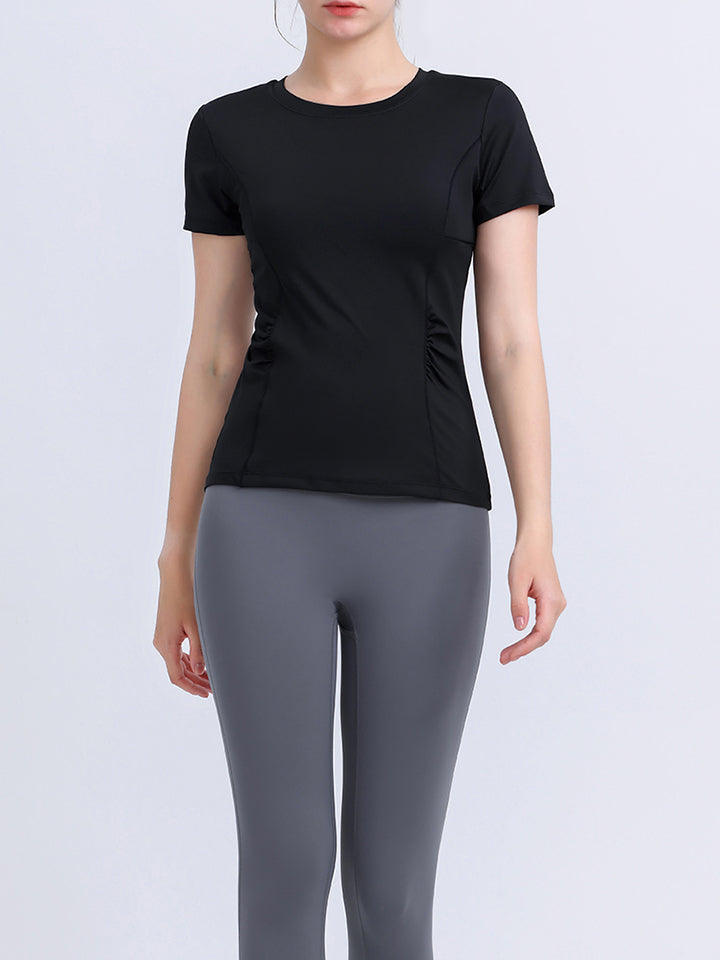 Round Neck Short Sleeve Active Top