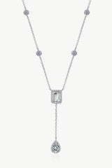 3 Carat 925 Sterling Silver Double Drop Pendant Necklace - Admiresty