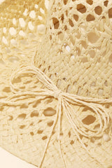 Fame Straw Weave Rope Ribbon Cowboy Hat