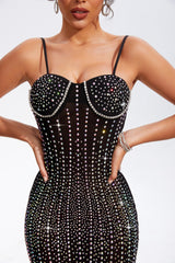 Rhinestone Sweetheart Neck Wrap Cami Dress