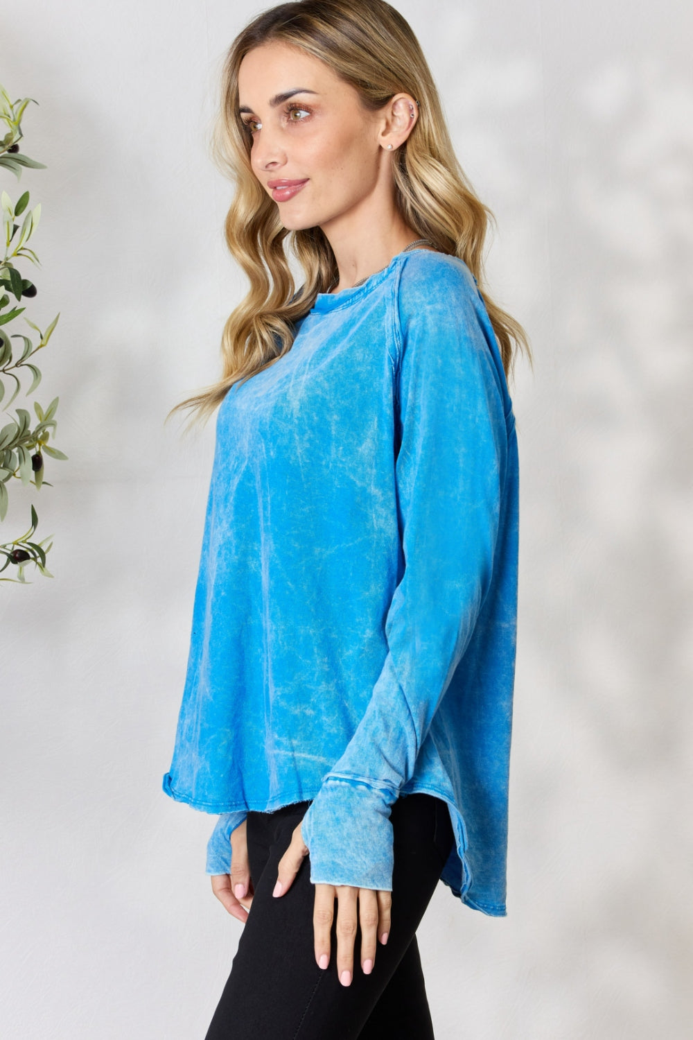 Zenana Round Neck Long Sleeve Top