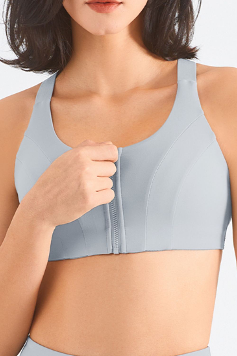 Zip-Up Racerback Sports Bra