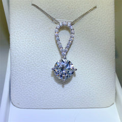 5 Carat Moissanite 925 Sterling Silver Teardrop Necklace - Admiresty