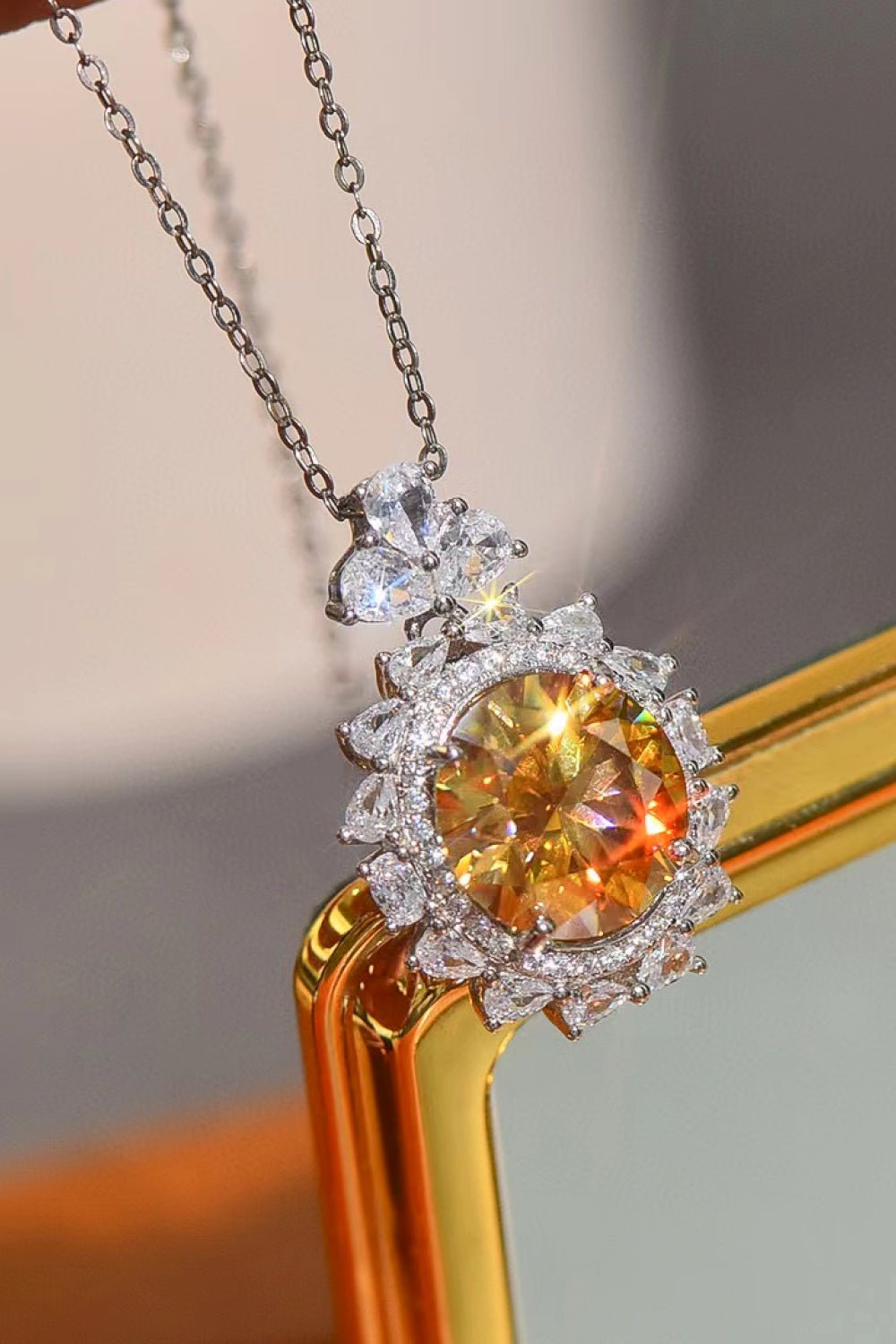 5 Carat Yellow Moissanite Pendant Necklace - Admiresty