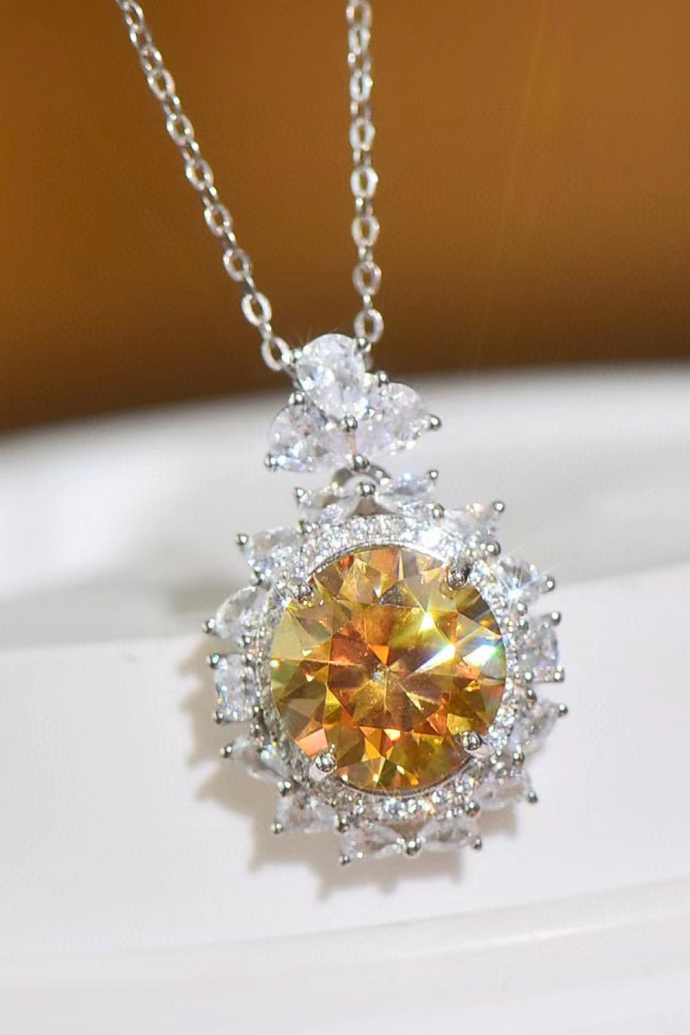 5 Carat Yellow Moissanite Pendant Necklace - Admiresty