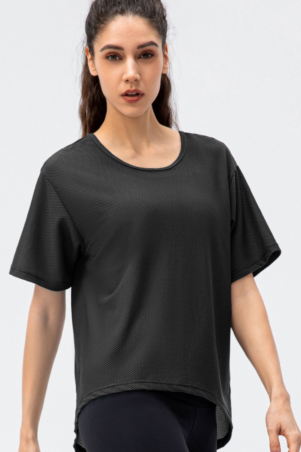 Round Neck Short Sleeve Active T-Shirt