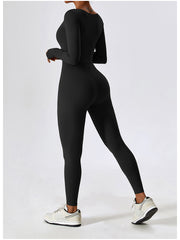 Square Neck Long Sleeve Sports Jumpsuit