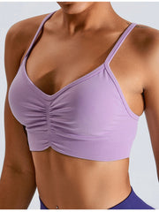 Ruched Crisscross Active Bra