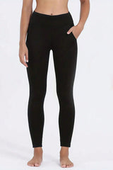 High Waist Wide Waistband Fleece Leggings