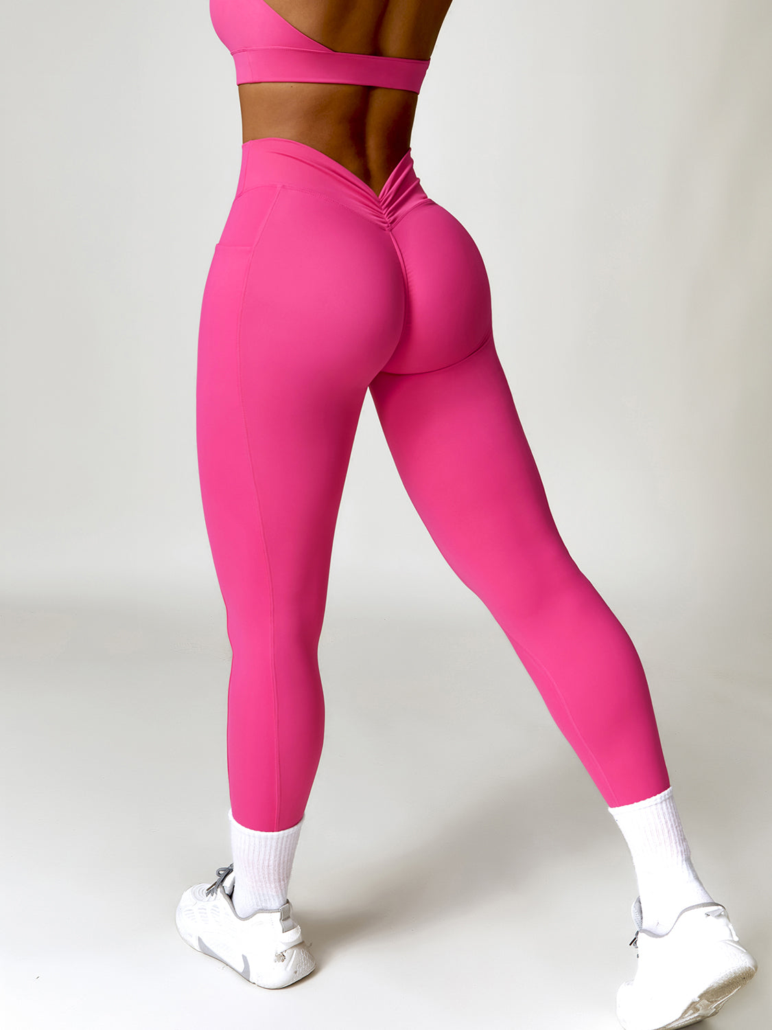 Ruched Pocketed High Waist Active Leggings