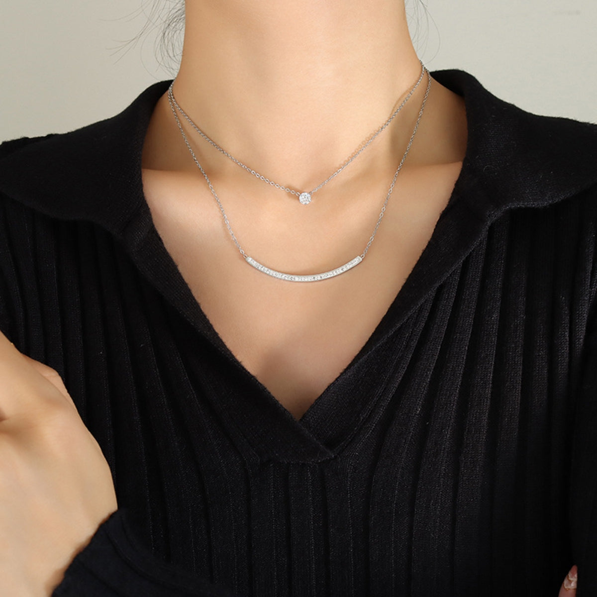 Titanium Steel Double-Layered Necklace