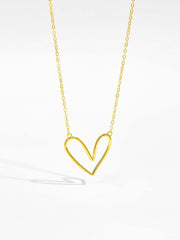 925 Sterling Silver Heart Pendant Necklace - Admiresty