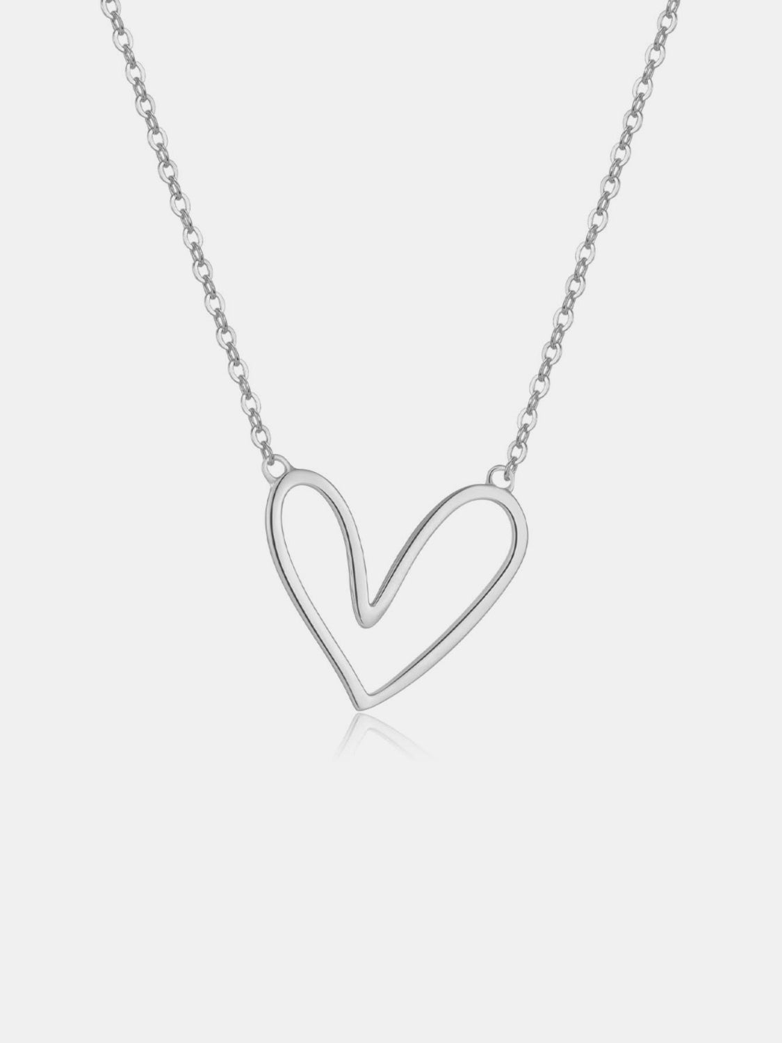 925 Sterling Silver Heart Pendant Necklace - Admiresty