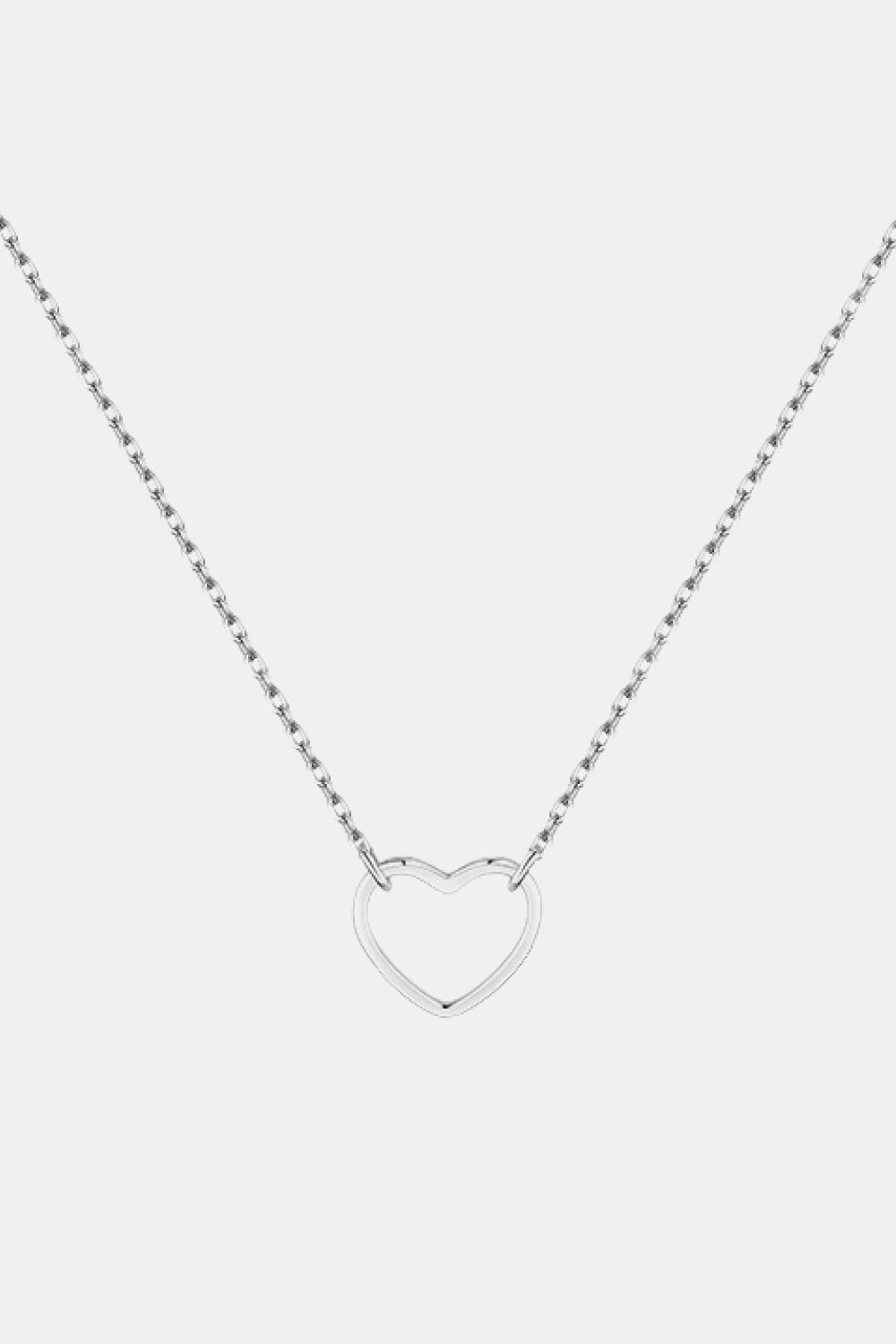 925 Sterling Silver Heart Shape Pendant Necklace - Admiresty