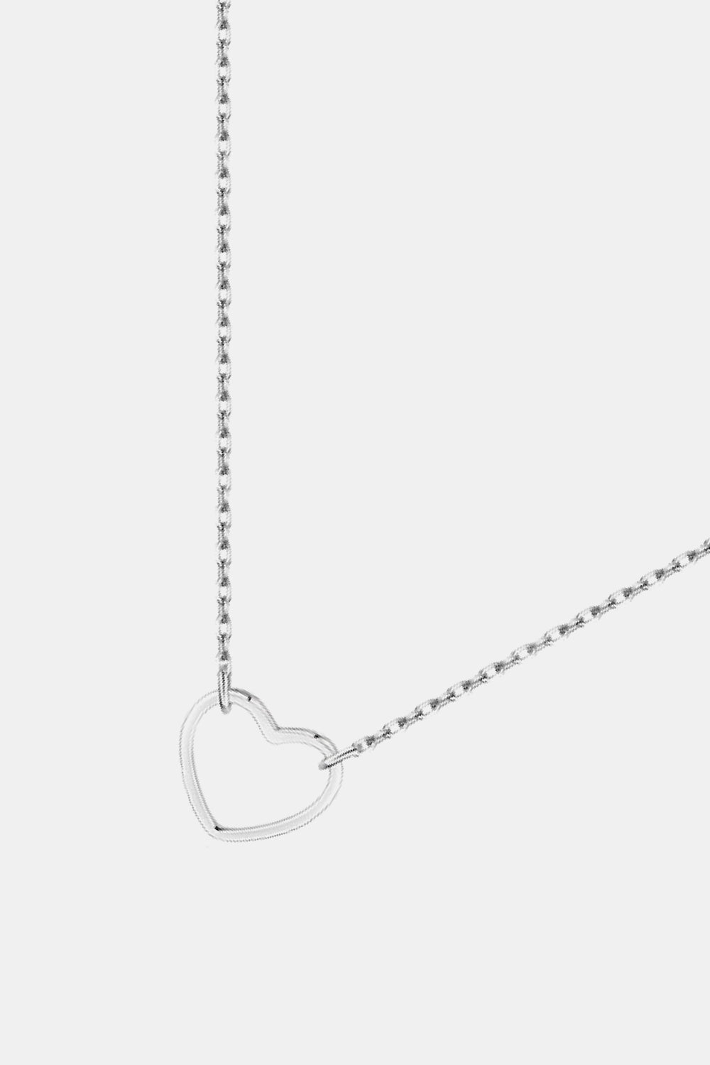 925 Sterling Silver Heart Shape Pendant Necklace - Admiresty