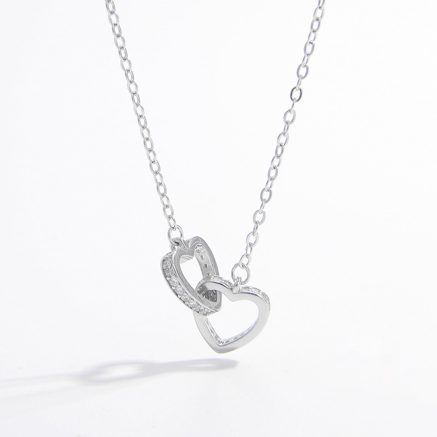 925 Sterling Silver Inlaid Zircon Heart Necklace - Admiresty