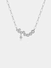 925 Sterling Silver Inlaid Zircon Necklace - Admiresty