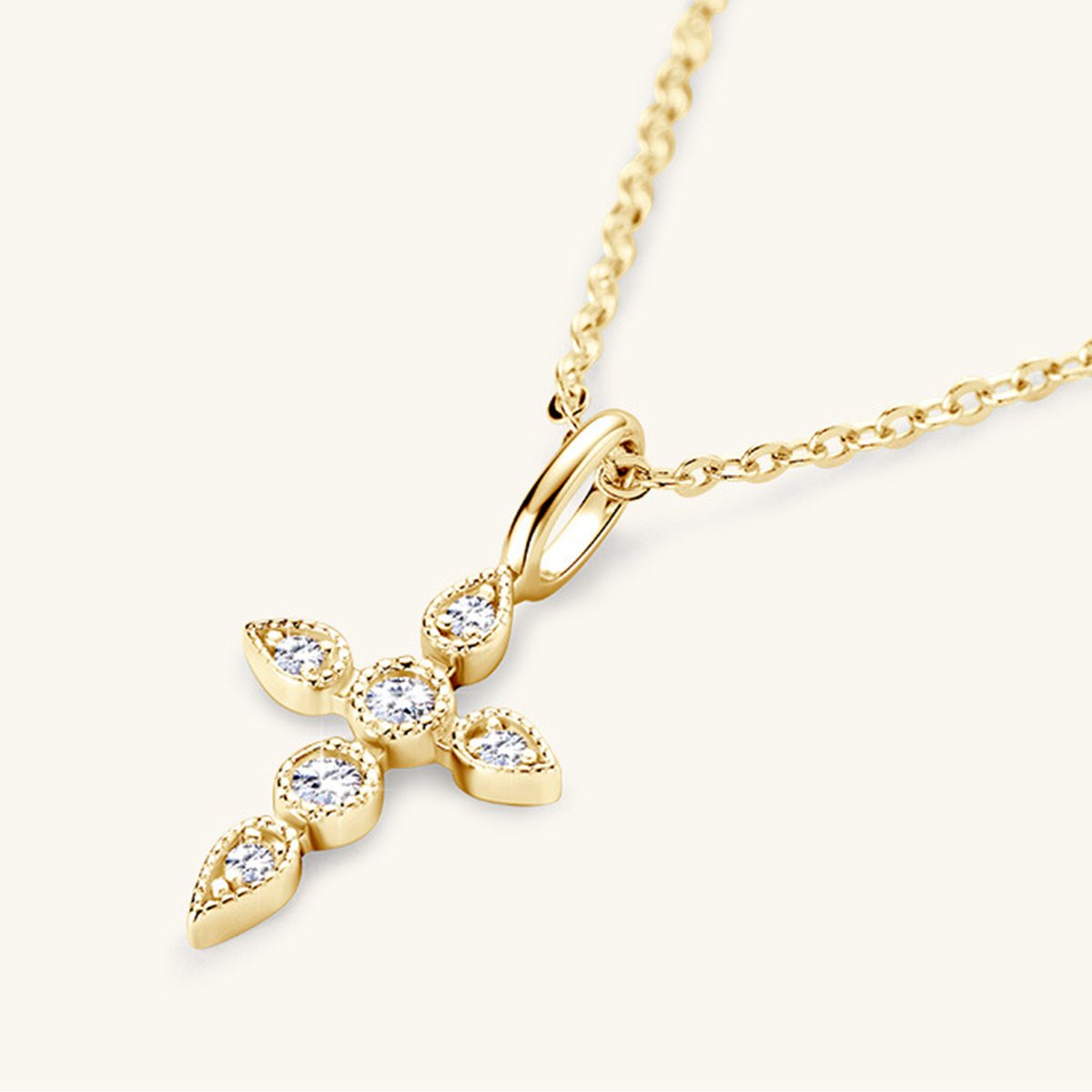 925 Sterling Silver Moissanite Cross Pendant Necklace - Admiresty