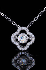 925 Sterling Silver Moissanite Flower Pendant Necklace - Admiresty