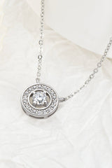 925 Sterling Silver Moissanite Geometric Pendant Necklace - Admiresty