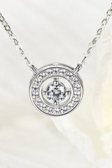 925 Sterling Silver Moissanite Geometric Pendant Necklace - Admiresty