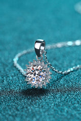 925 Sterling Silver Moissanite Pendant Necklace - Admiresty