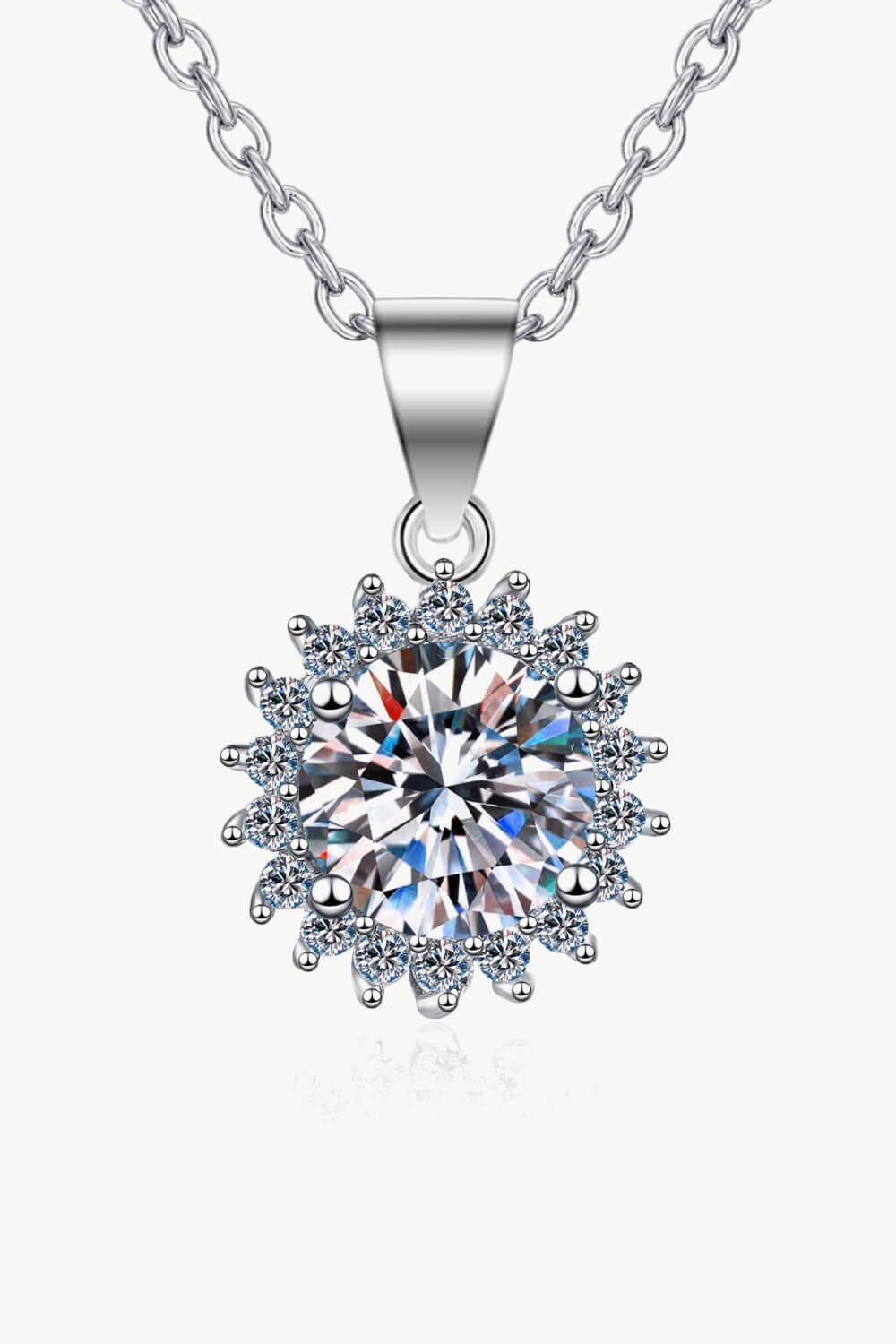 925 Sterling Silver Moissanite Pendant Necklace - Admiresty