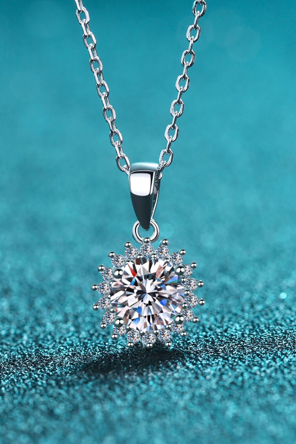 925 Sterling Silver Moissanite Pendant Necklace - Admiresty