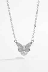 925 Sterling Silver Zircon Butterfly Necklace - Admiresty