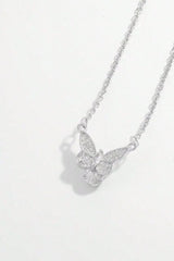 925 Sterling Silver Zircon Butterfly Necklace - Admiresty