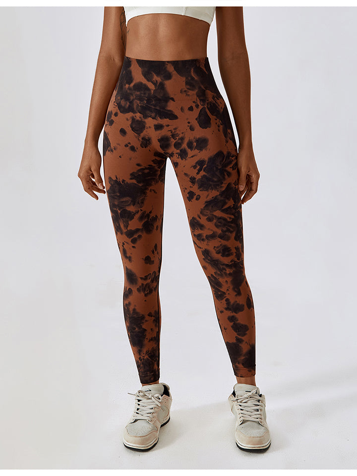 Tie Dye Wide Waistband Active Leggings