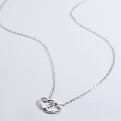 Heart Shape Spring Ring Closure Necklace