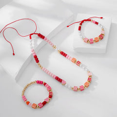 Acrylic Geometric Bead Necklace - Admiresty