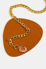 Acrylic Heart Pendant Curb Chain Necklace - Admiresty