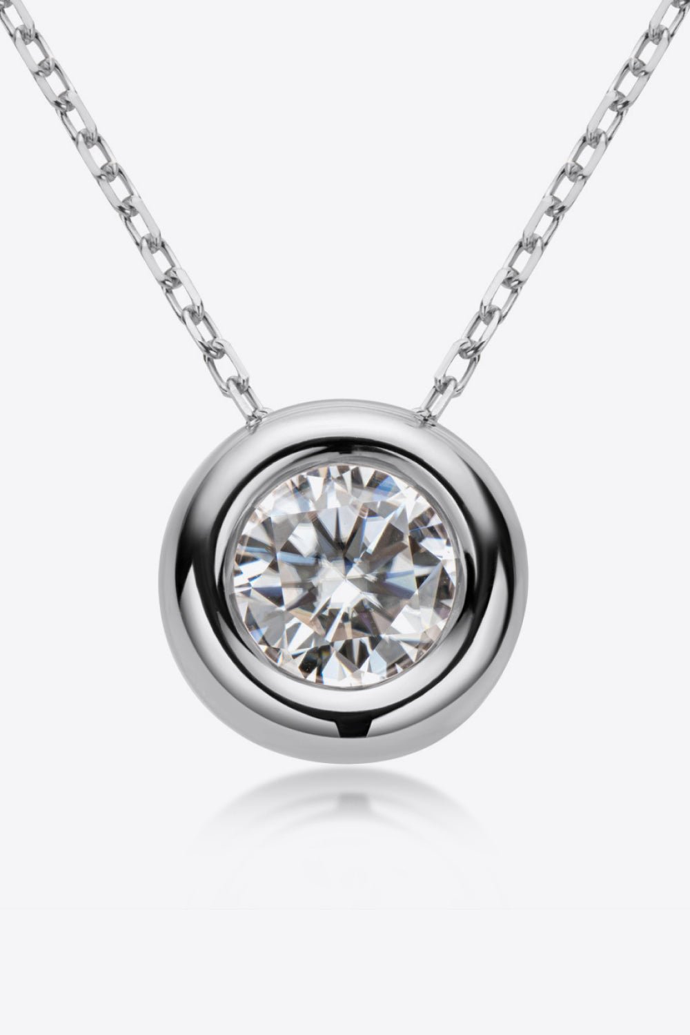 Adored 1 Carat Moissanite Pendant 925 Sterling Silver Necklace - Admiresty