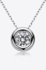 Adored 1 Carat Moissanite Pendant 925 Sterling Silver Necklace - Admiresty