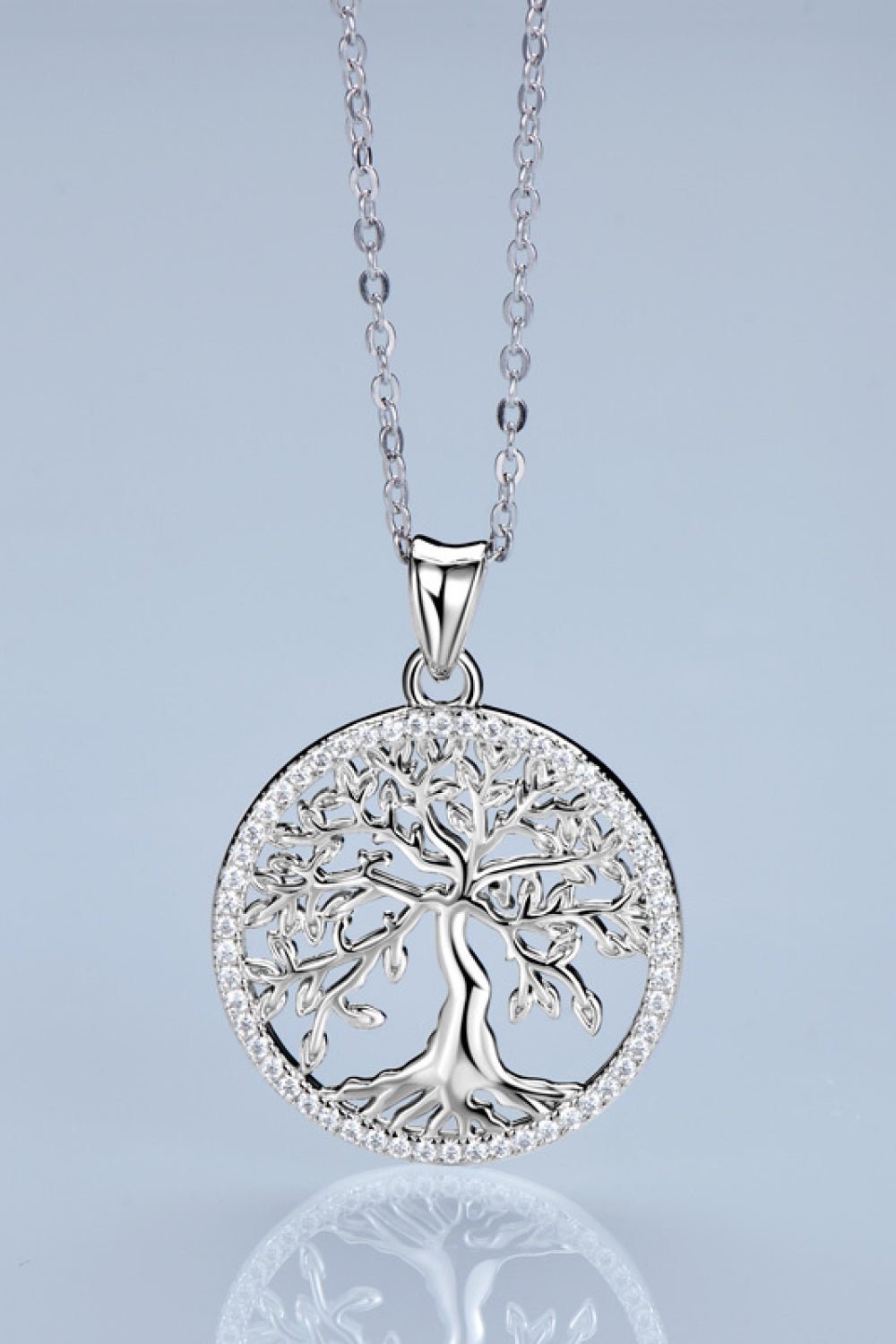 Adored 925 Sterling Silver Moissanite Tree Pendant Necklace - Admiresty