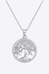 Adored 925 Sterling Silver Moissanite Tree Pendant Necklace - Admiresty