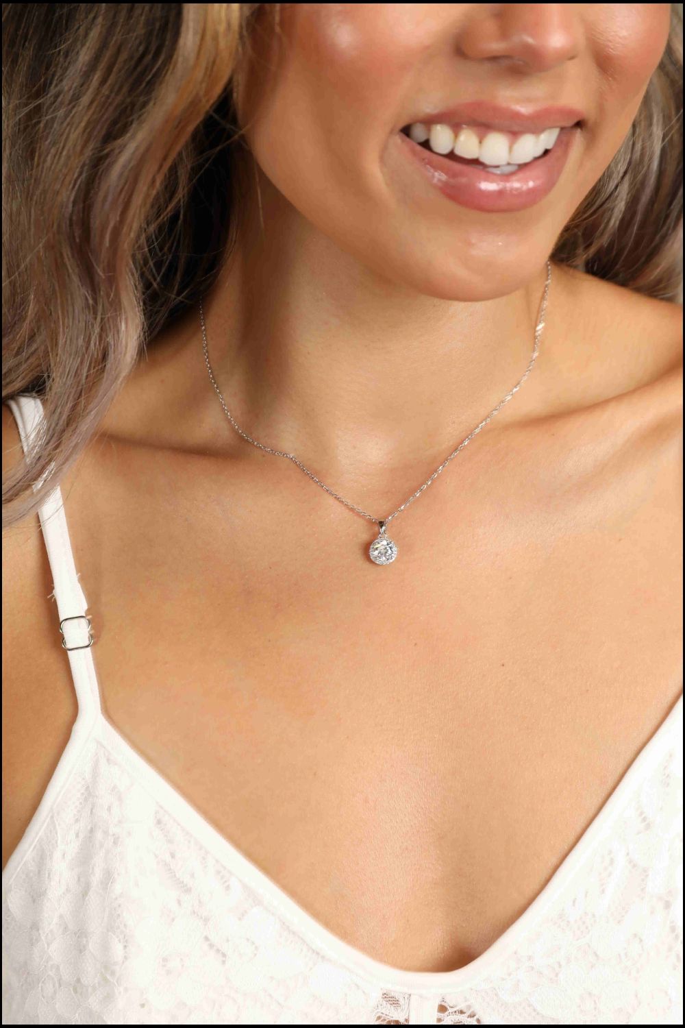 Adored Chance to Charm 1 Carat Moissanite Round Pendant Chain Necklace - Admiresty