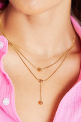 Adored Drop Ball Double - Layered Necklace - Admiresty