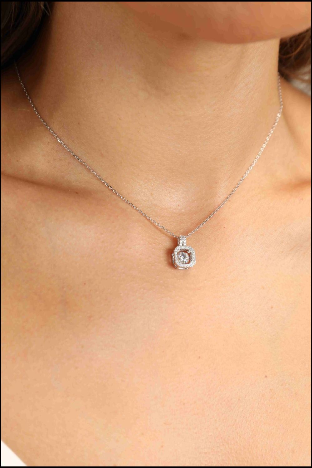 Adored Moissanite 925 Sterling Silver Necklace - Admiresty