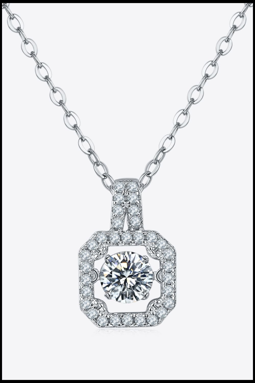 Adored Moissanite 925 Sterling Silver Necklace - Admiresty