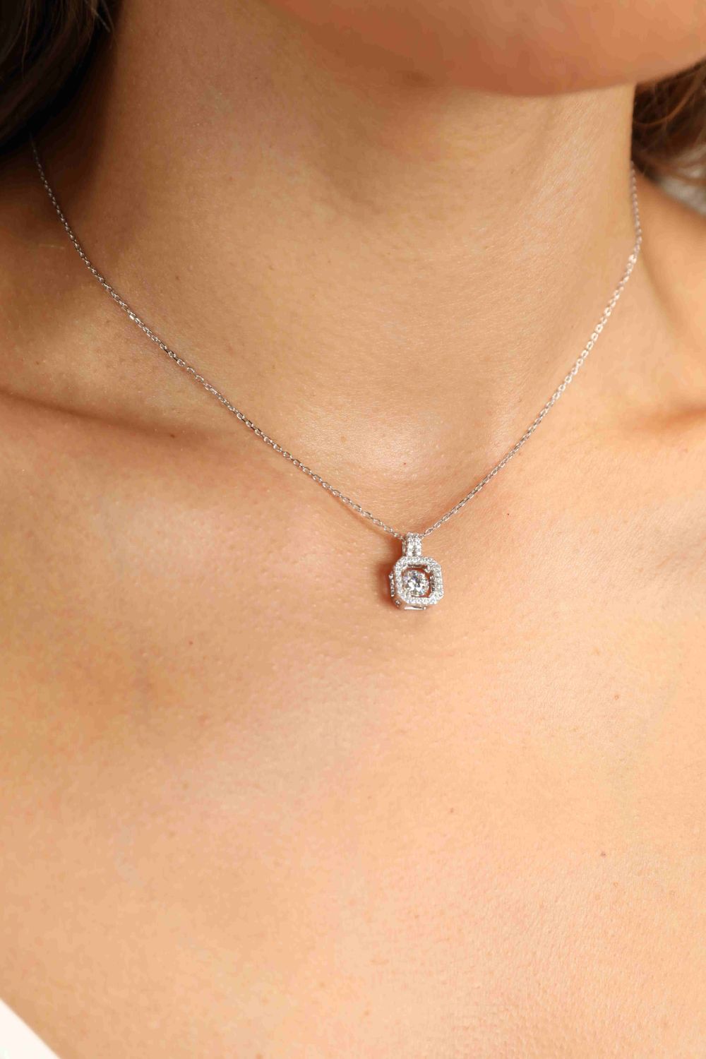 Adored Moissanite 925 Sterling Silver Necklace - Admiresty