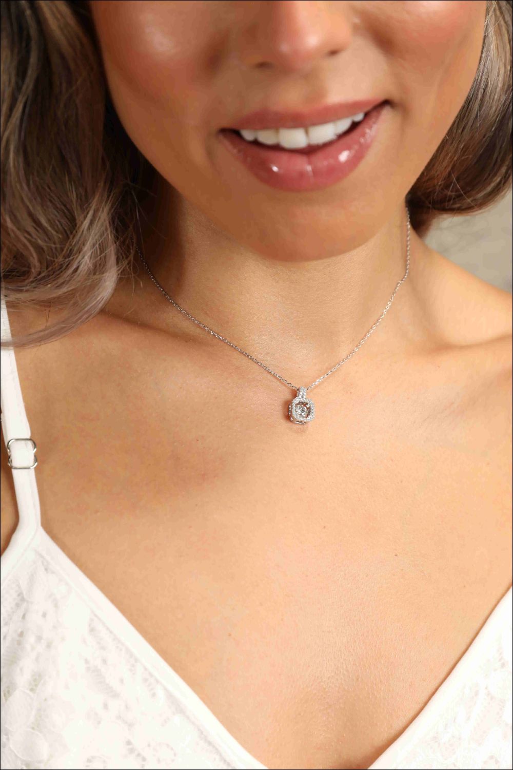 Adored Moissanite 925 Sterling Silver Necklace - Admiresty